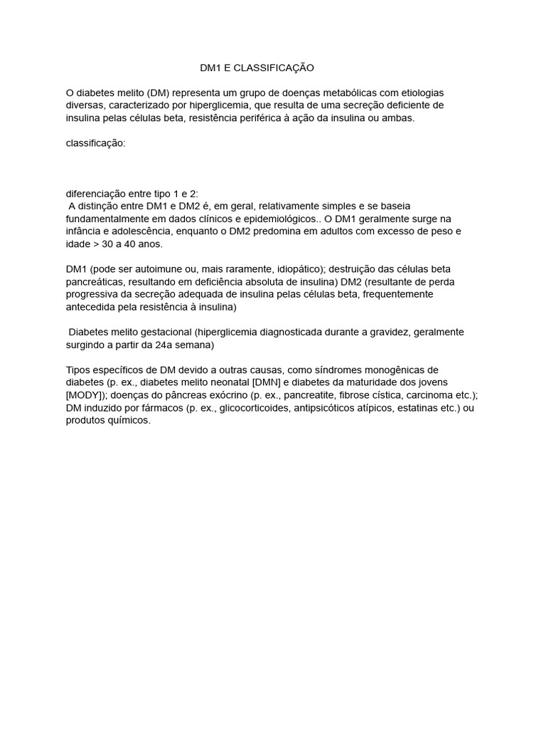 DM1 e Classificação | PDF