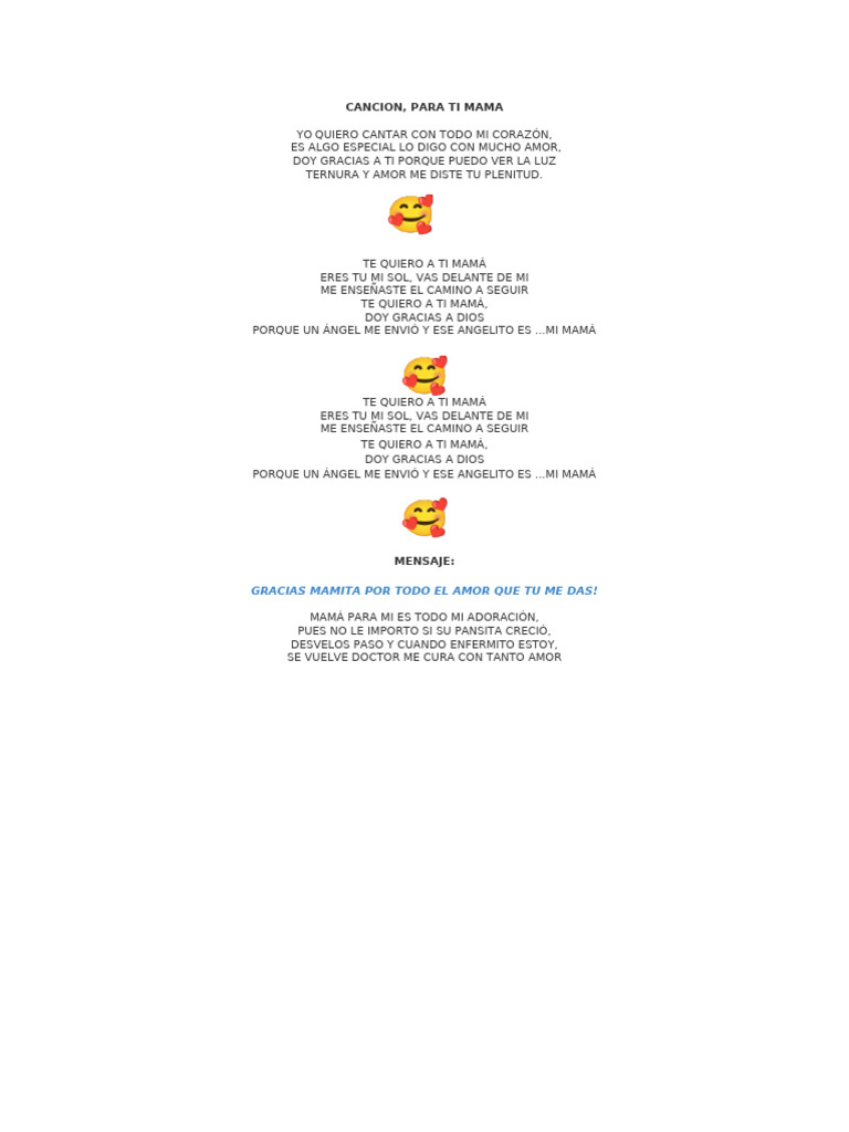 Cancion para Ti Mama | PDF