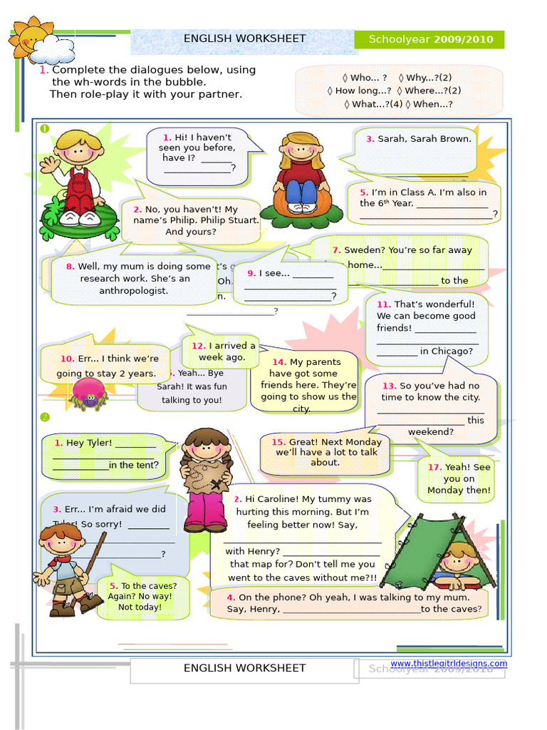 Dialogue Series - Asking For Specific Information - Wh-Questions Feb ...