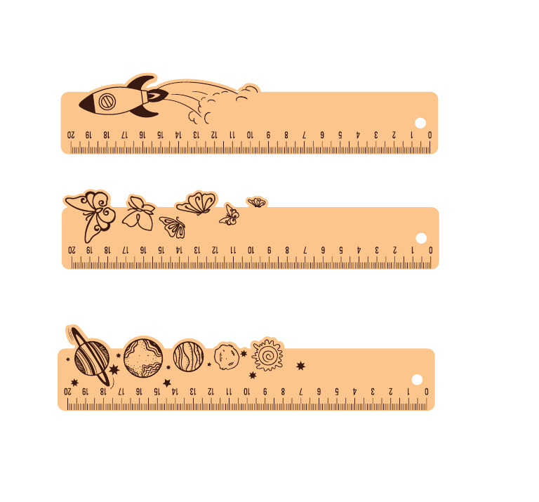 Wooden Rulers E0017200 File Cdr and Dxf Free Vector Download for Laser ...