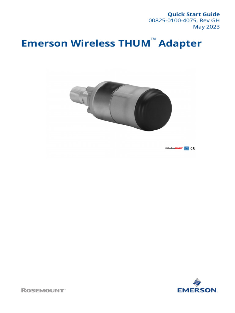 Quick Start Guide Emerson Wireless Thum Adapter en 231227 082134 | PDF