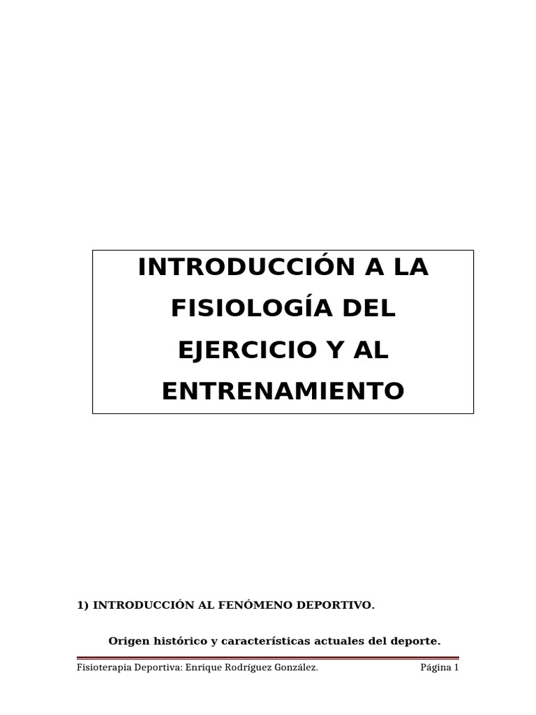 Tema 2. Introducción A La Fisiología Del Ejercicio y Al Entrenamiento ...