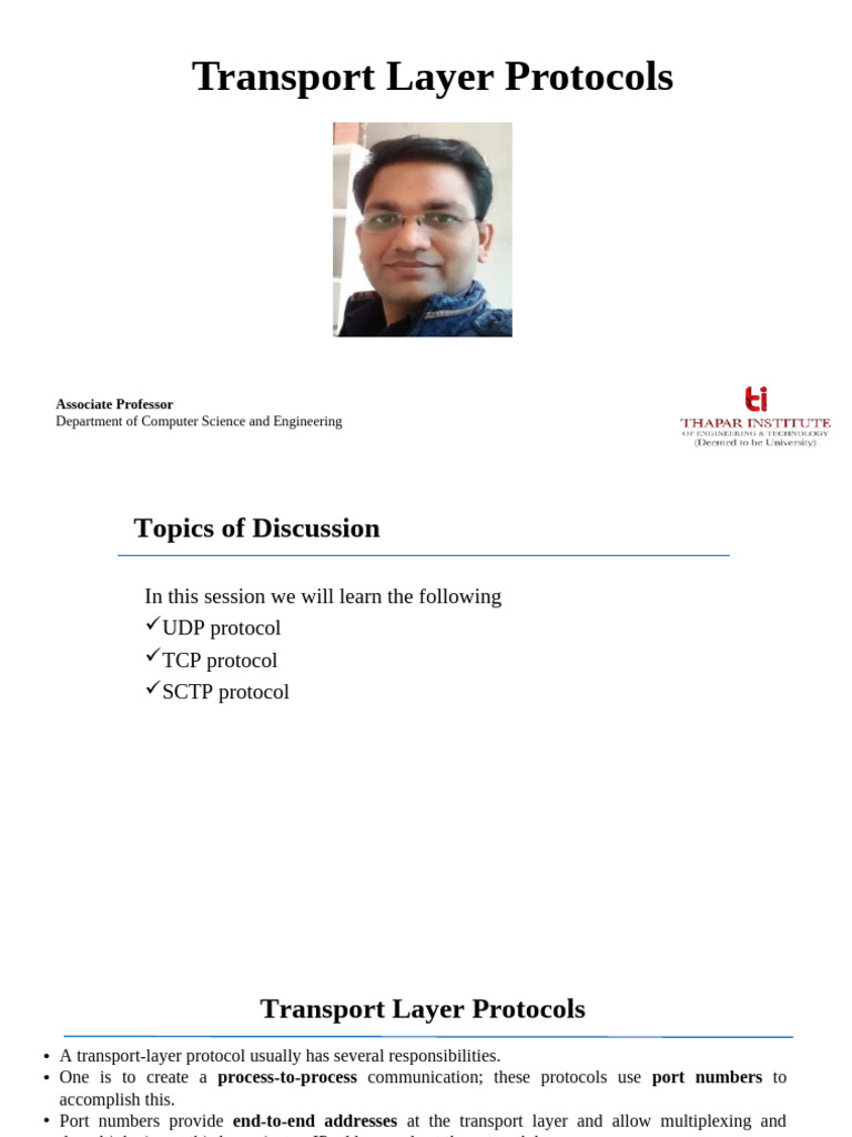 Transport Layer Protocols | PDF | Transmission Control Protocol ...
