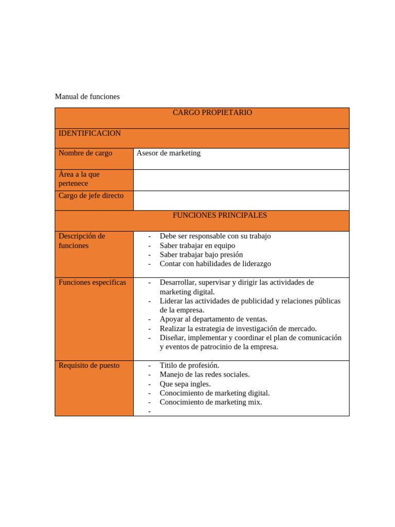 Manual de Funciones | PDF