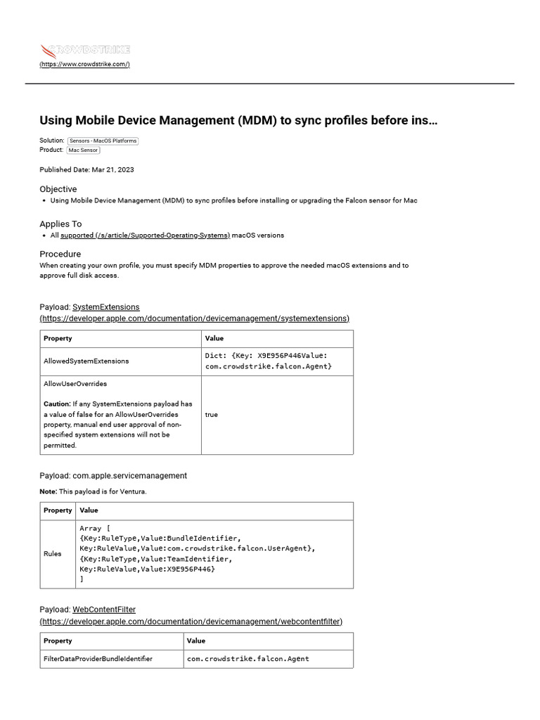 Using Mobile Device Management (MDM) To Sync Profiles Before Installing ...