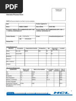 Interview Process Form: Family Background