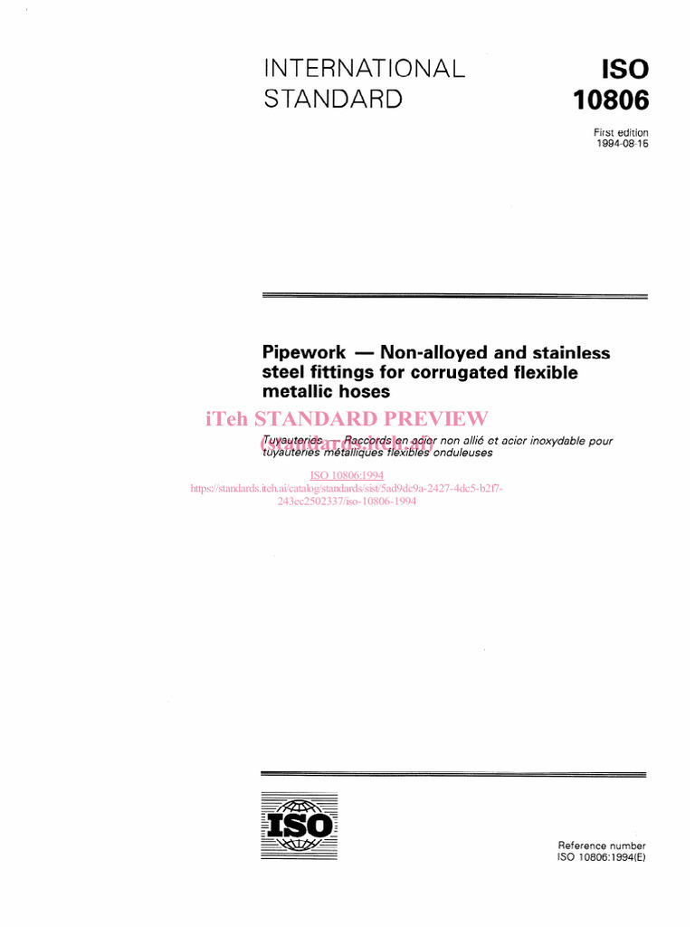 Iso-10806-1994 Terminales para Caños Flexibles | PDF