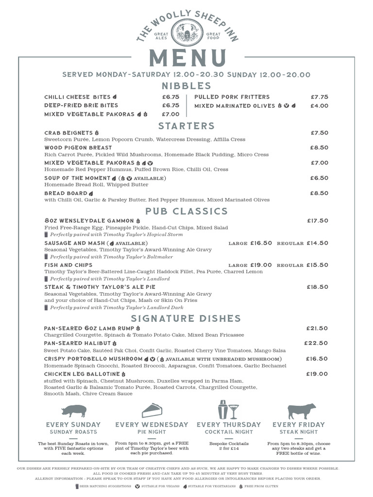 Woolly Sheep Spring-Summer Menu 2024 | PDF