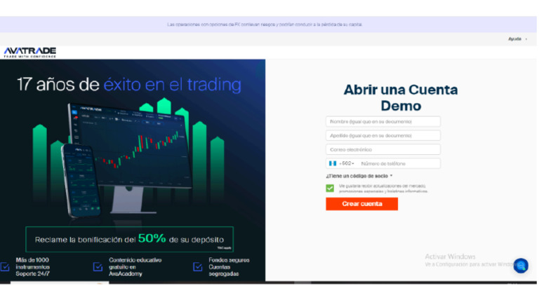 Pasos para Abrir Cuenta DEMO Avatrade | PDF