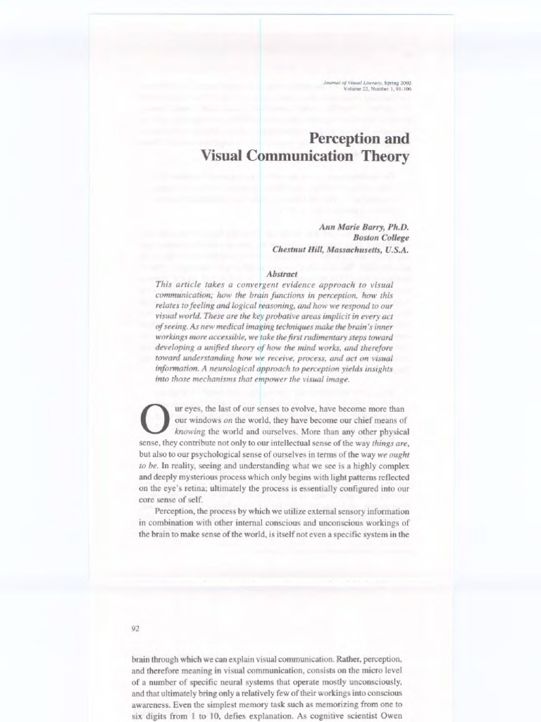 Barry. Perception and Visual Communication Theory | Download Free PDF ...