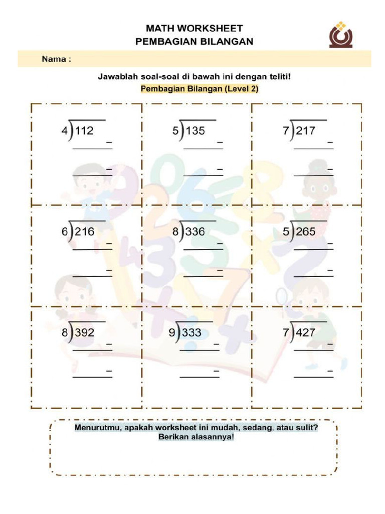 worksheet pembagian | PDF