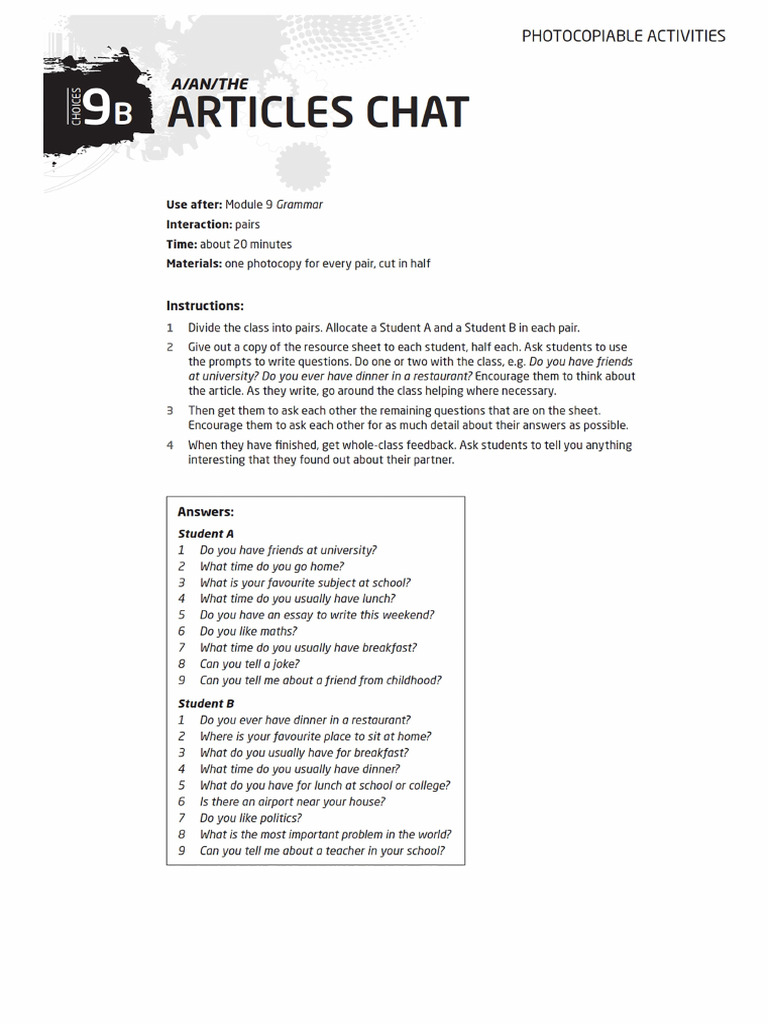 Articles Plural Nouns Pdf