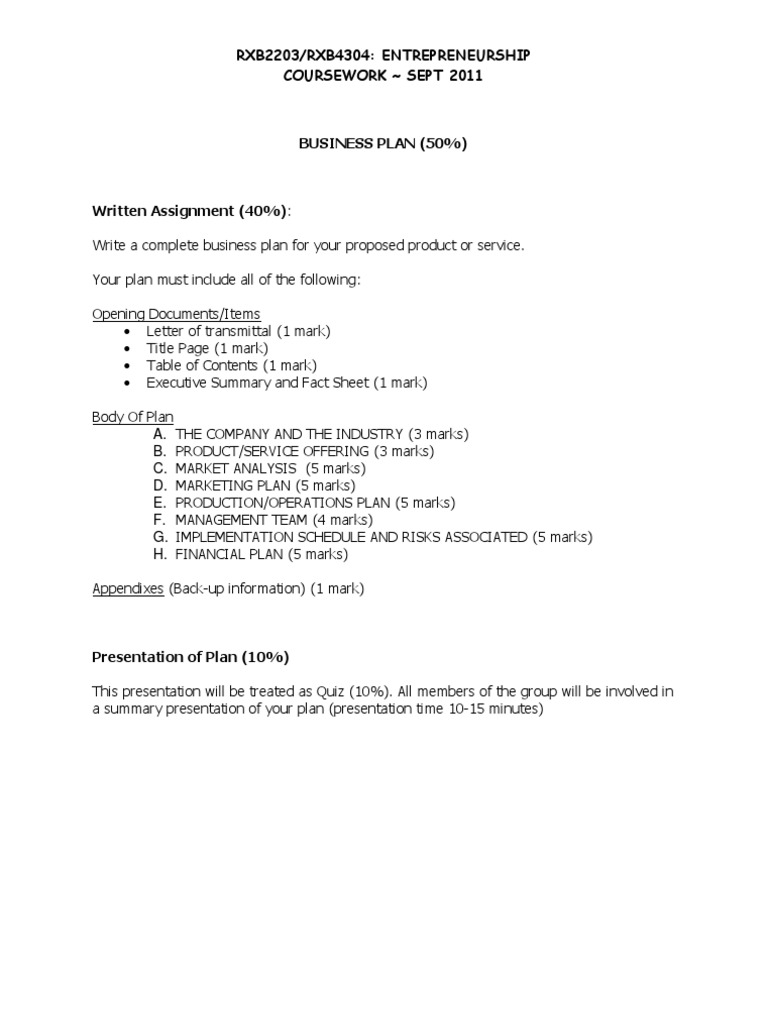 Business Plan Guidelines for Entrepreneurs | PDF