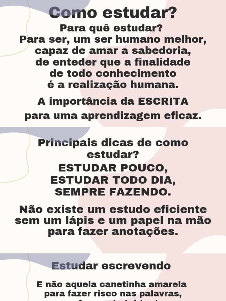 Dicas para Estudar Escrevendo Eficazmente | PDF | Aprendizado | Memória