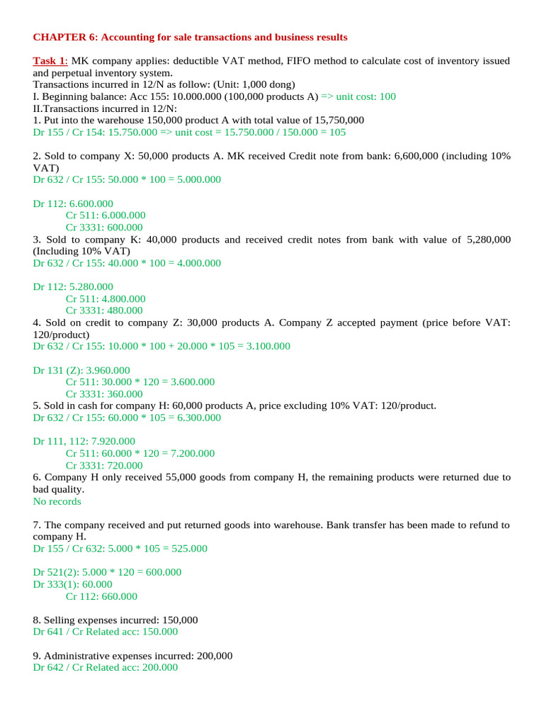 Answer Guidance For c6 | PDF