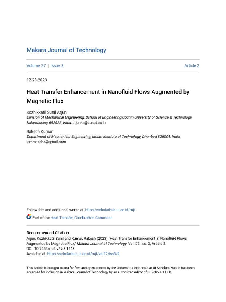 Heat Transfer Enhancement in Nanofluid Flows | PDF