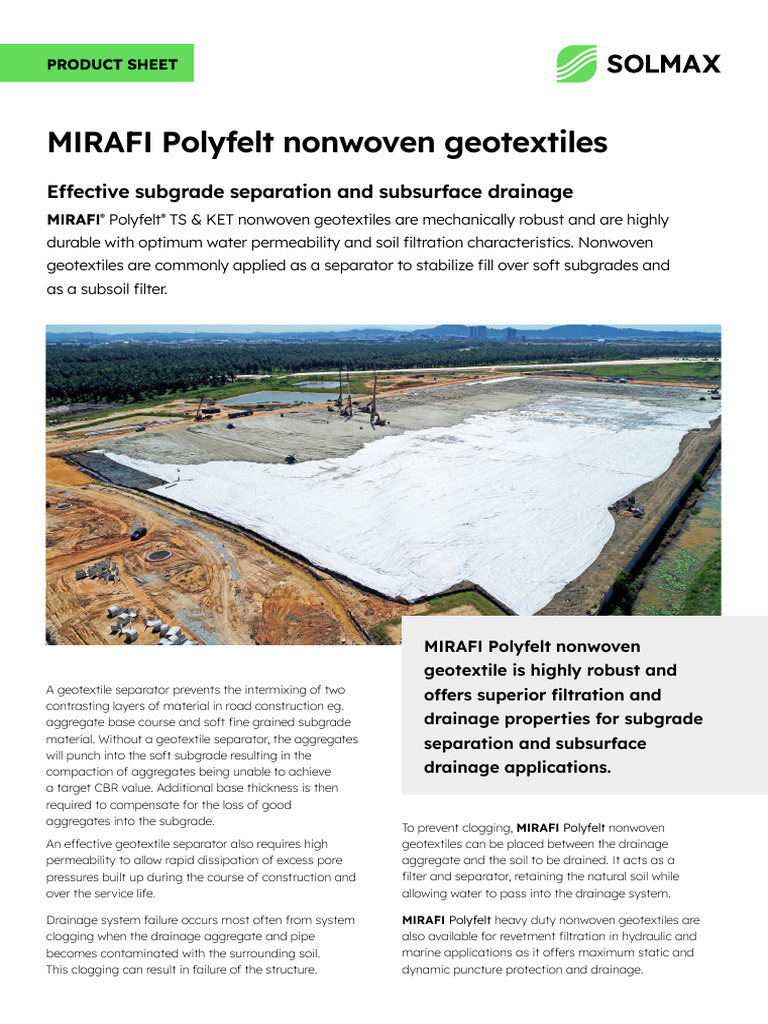 PS - MIRAFI Polyfelt Nonwoven Geotextiles - APAC - 0923 | PDF