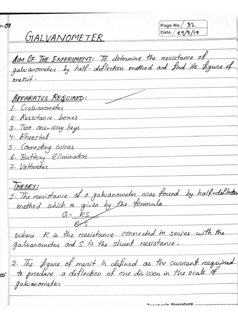Galvanometer 1 | PDF
