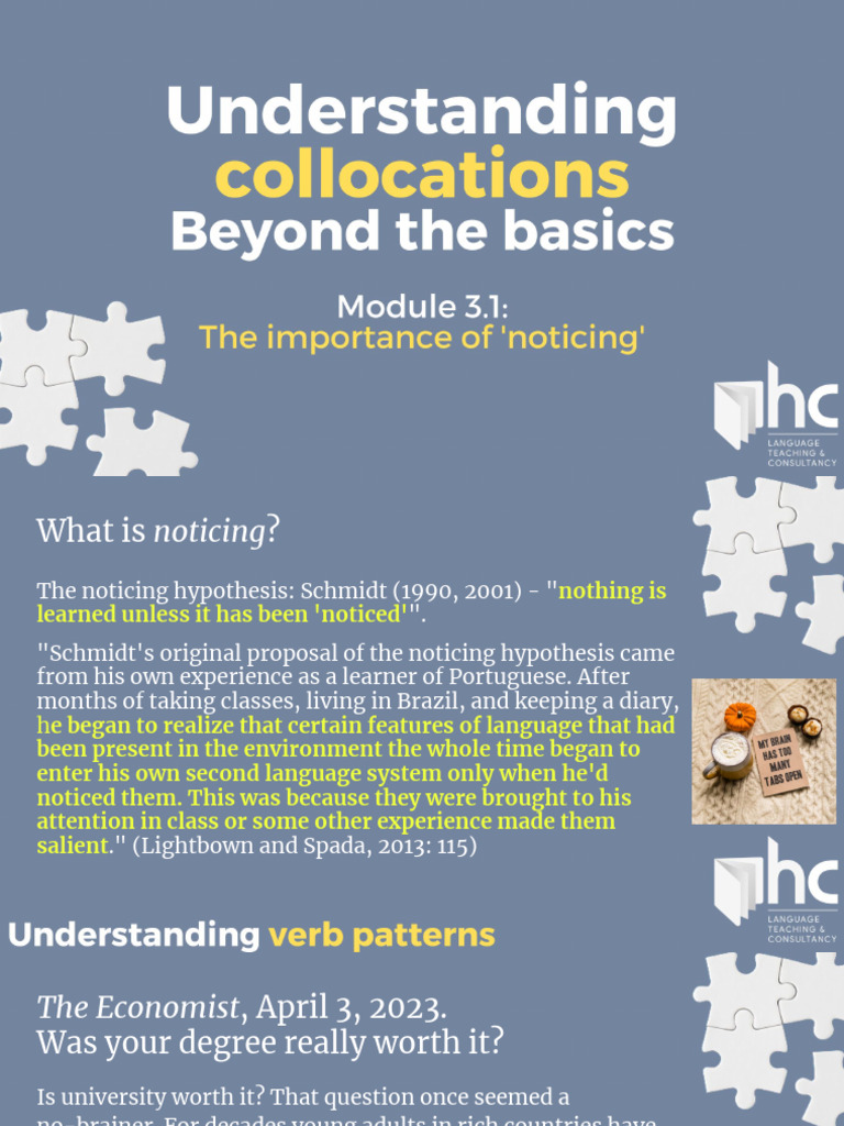 Understanding+collocations+-+module+3.1 +the+importance+of+'noticing' | PDF