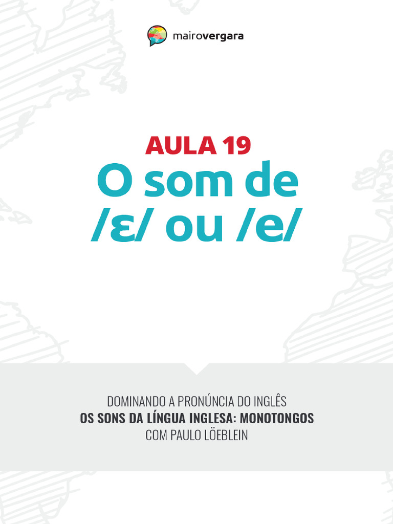 PDF O Som de (Ɛ) Ou (E) | PDF