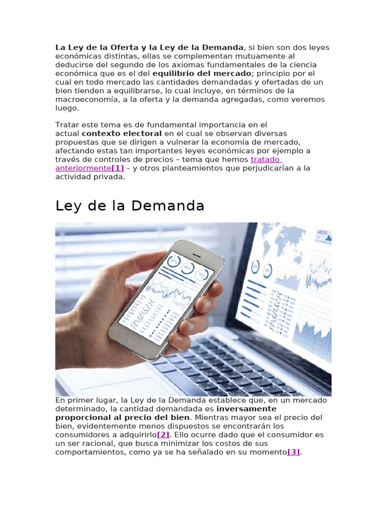 La Ley de La Oferta y La Ley de La Demanda Información Ciencias ...