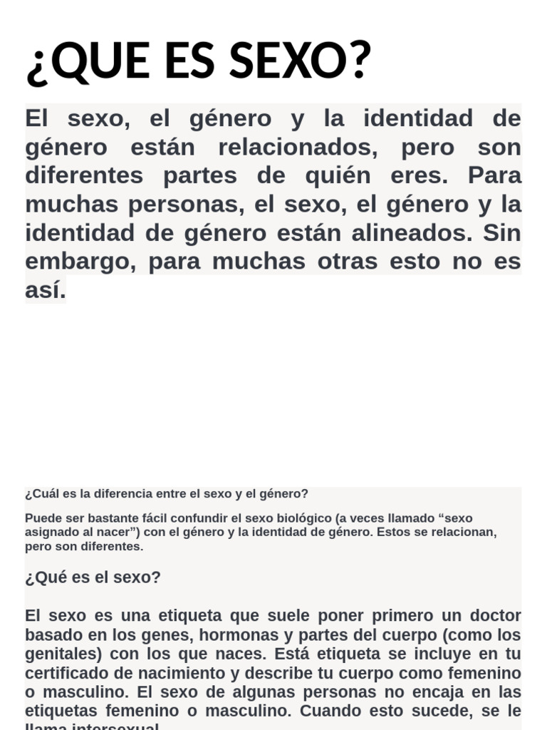 Que Es Sexo | PDF