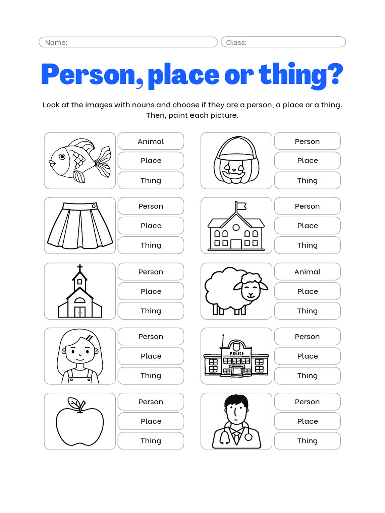 Nouns Worksheet in Blue Illustrative Coloring Style_20240819_090828 ...