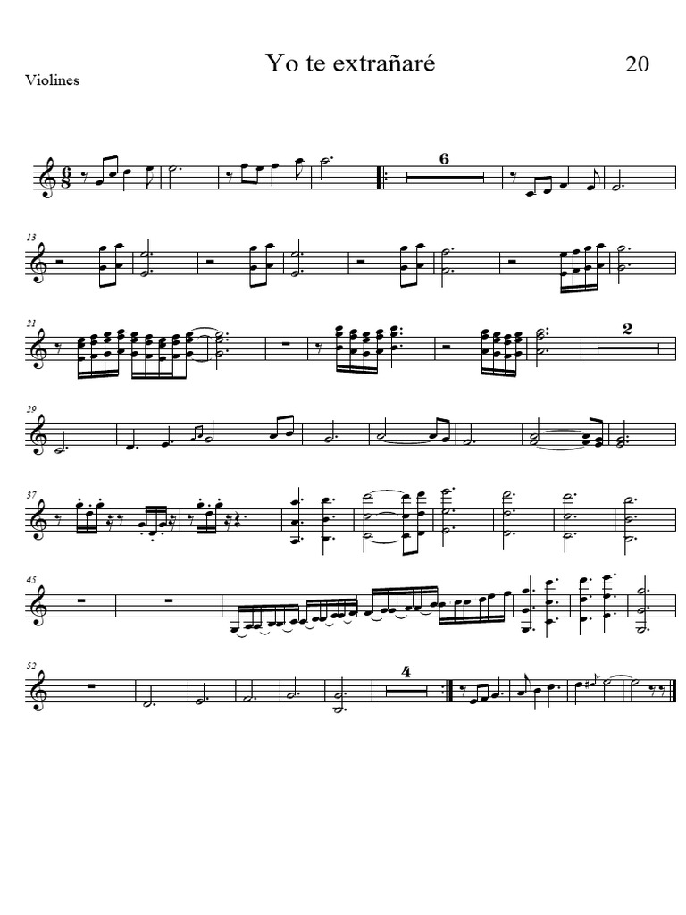 20 Yo te extrañaré violin | PDF