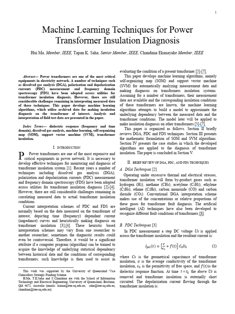 Machine Learning for Transformer Insulation | PDF | Support Vector ...