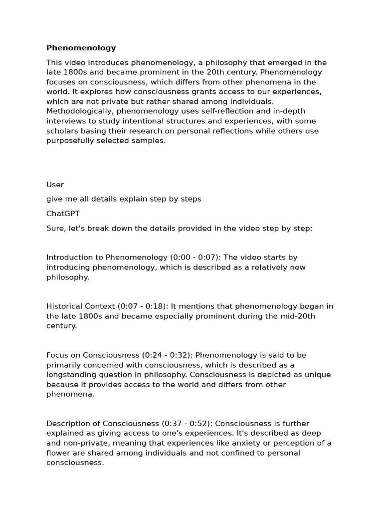 Phenomenology | PDF