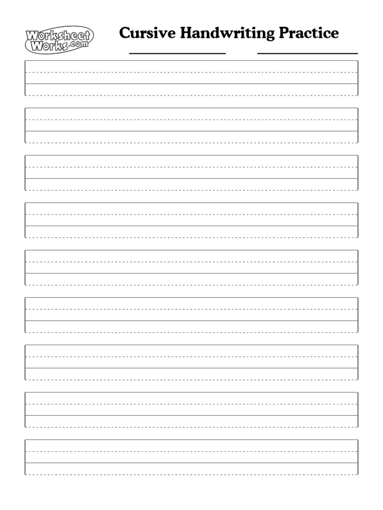 Worksheetworks cursive handwriting practice 1 pdf
