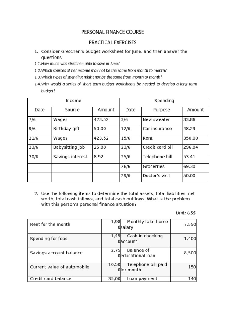 Practical Exercises - Without Answer | PDF