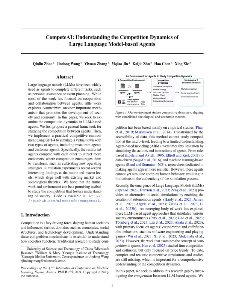 Competeai: Understanding The Competition Dynamics of Large Language ...