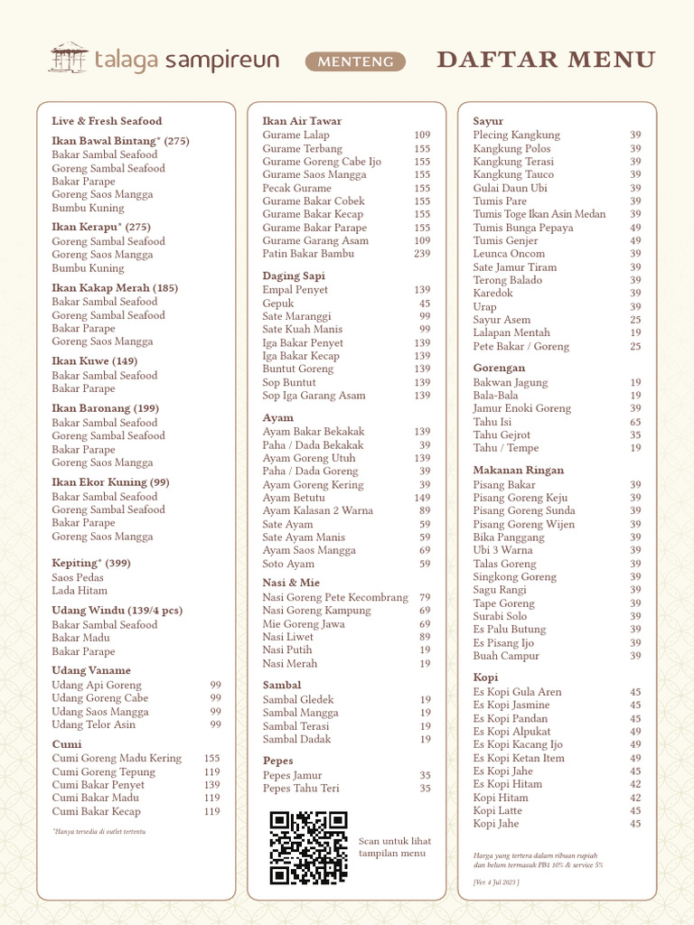 Rev 4 Juli - List Menu Menteng | PDF