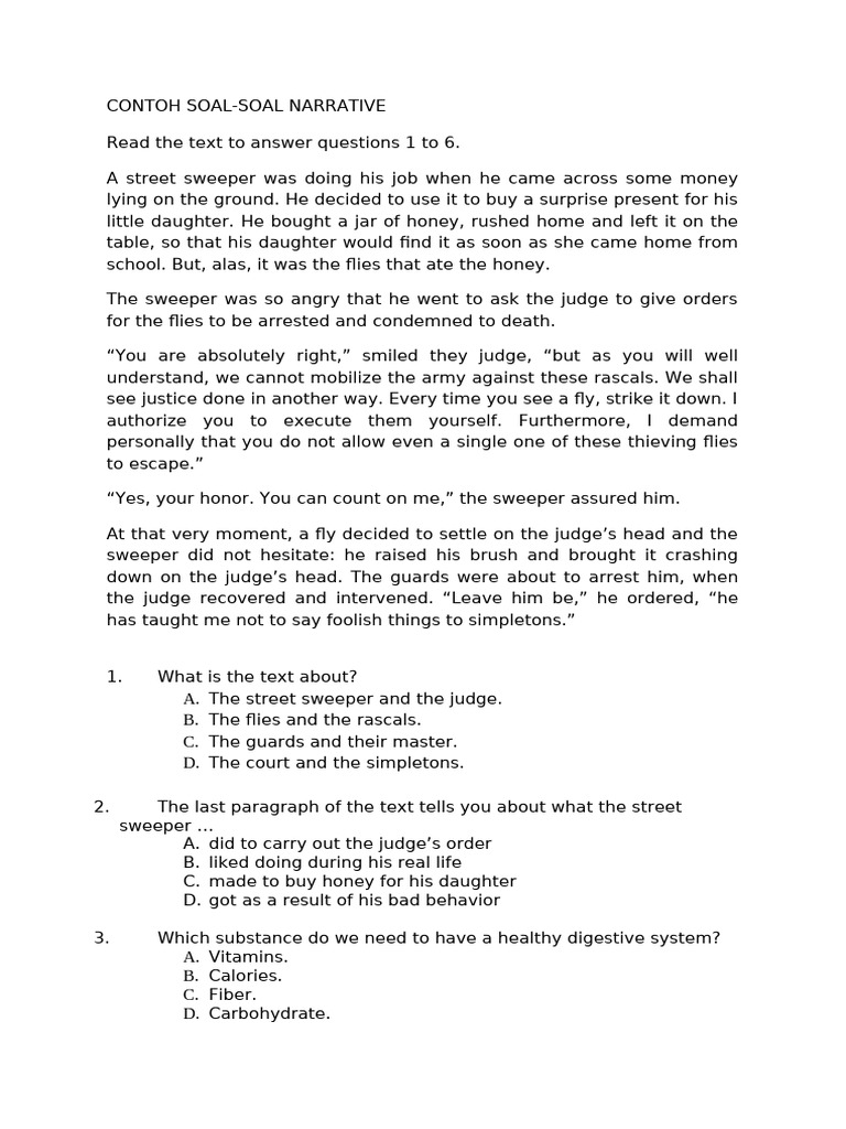 Latihan Soal Narrative Text Kelas 10