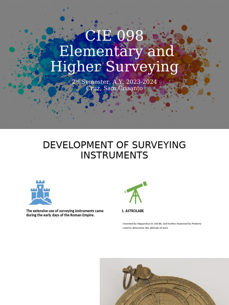 2.0 Cie 098 - Surveying Instruments (Part 1) | PDF