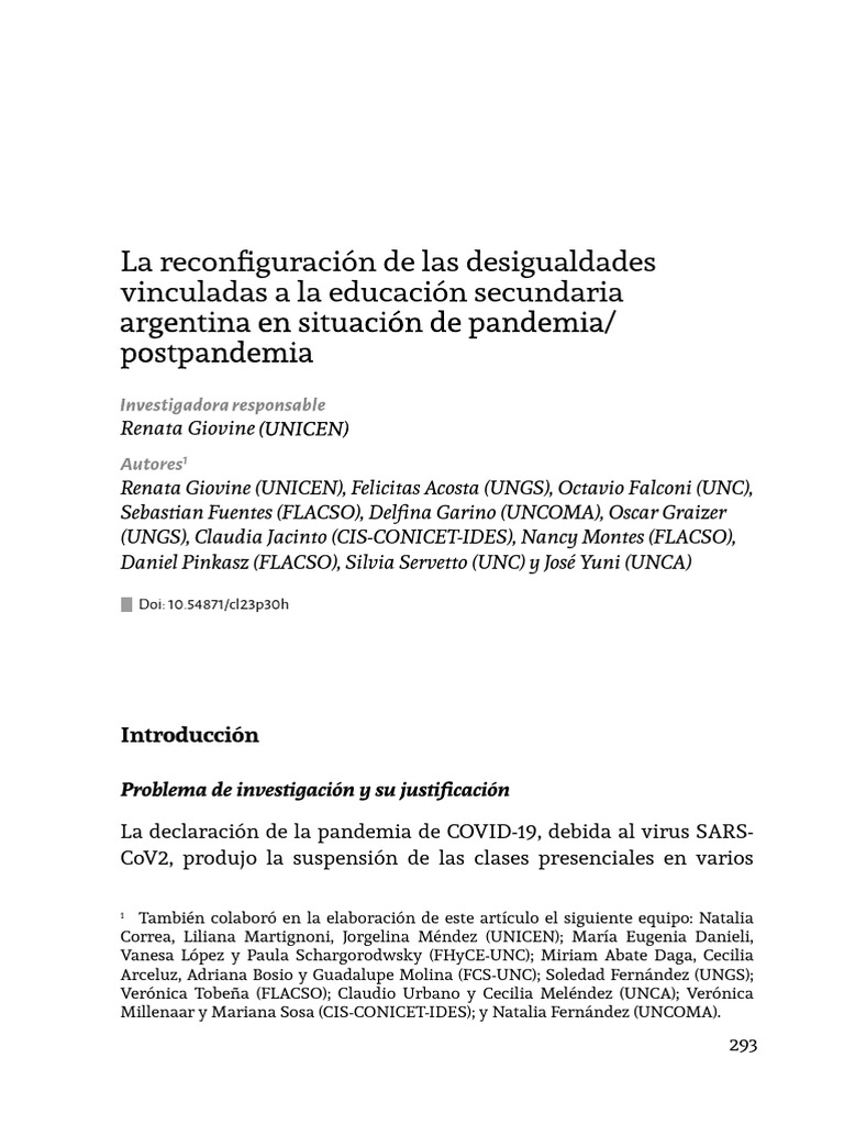 Desigualdades en educación secundaria post-COVID | PDF | Desigualdad ...