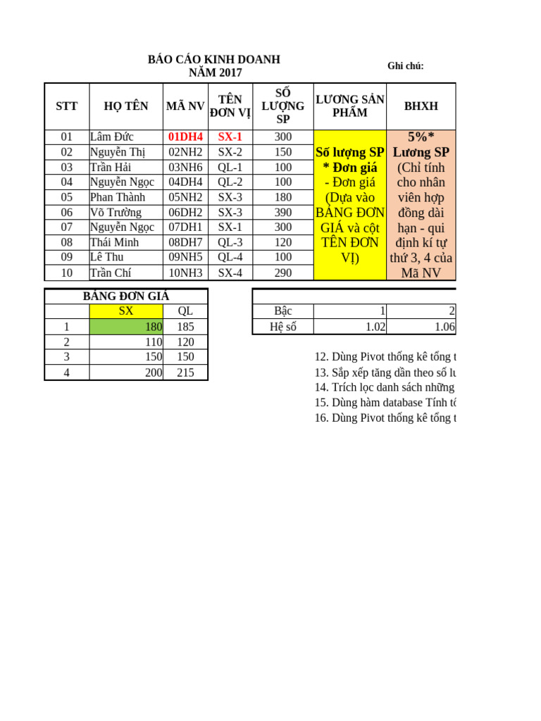 T NG H P Excel | PDF