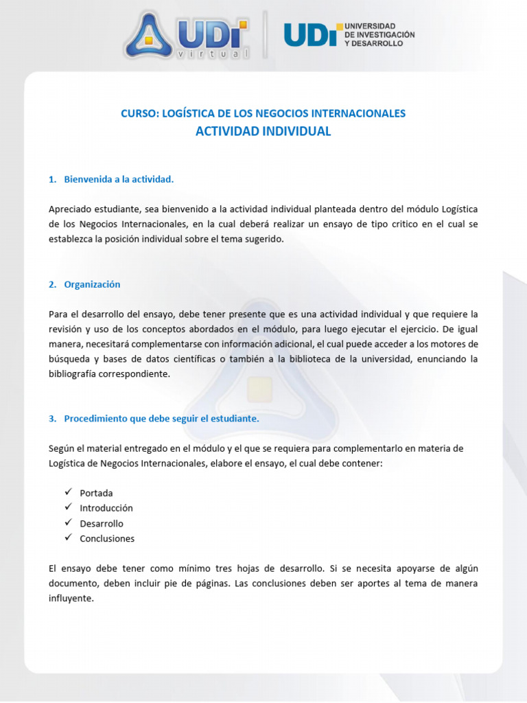 Actividad Individual - Logistica de Los Negocios | PDF