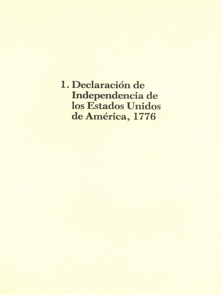 Declaración de Independencia E.U.A. 1776 | PDF | Declaración de ...
