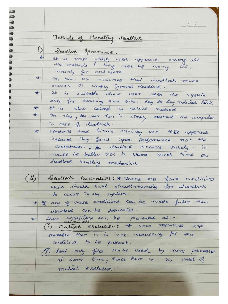 Deadlock Handling Methods | PDF