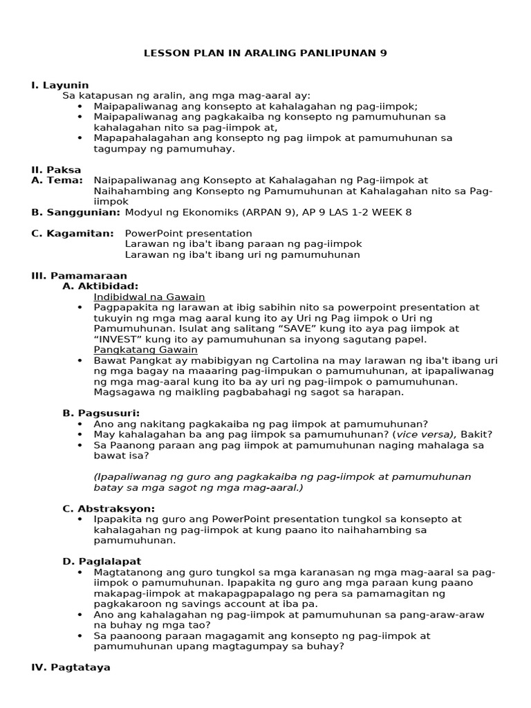 AP9 Lesson Plan | PDF | Business