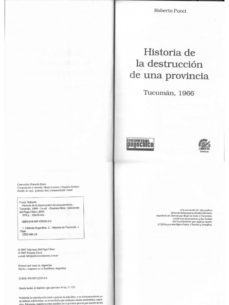 Historia de La Destruccion de Una Provincia - Pucci | PDF