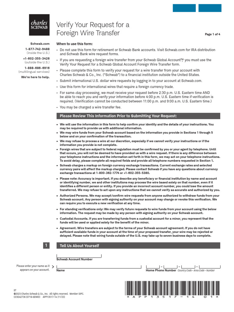 Verify Your Request For A Foreign Wire Transfer: When To Use This Form ...