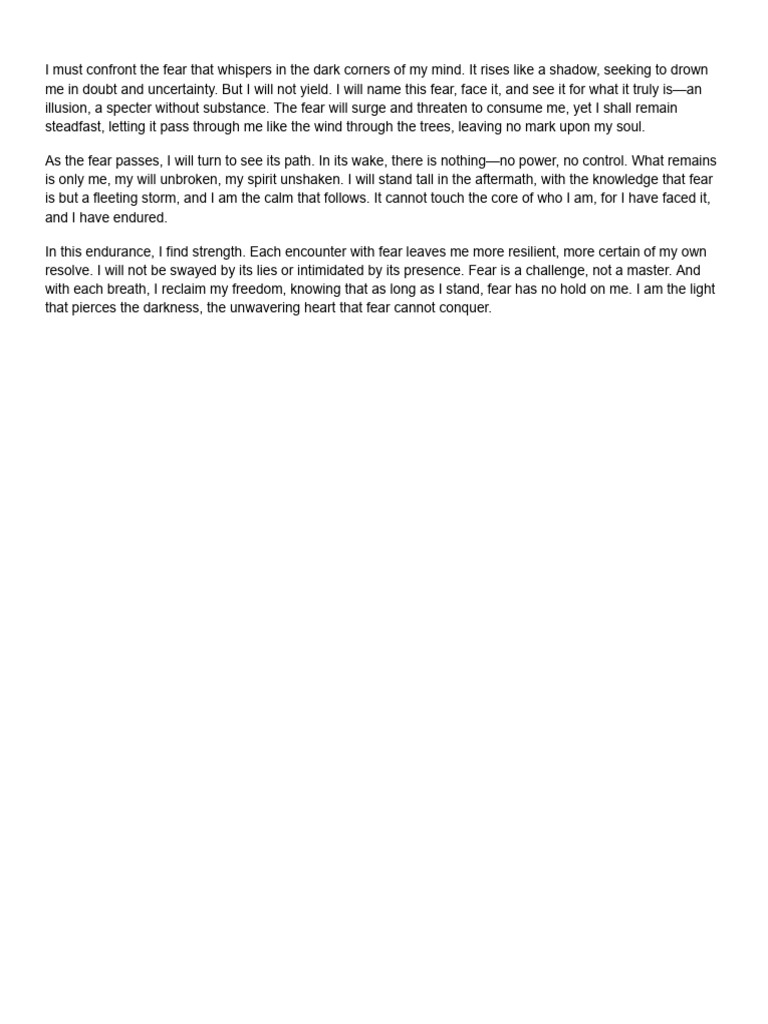 Litany against Fear | PDF