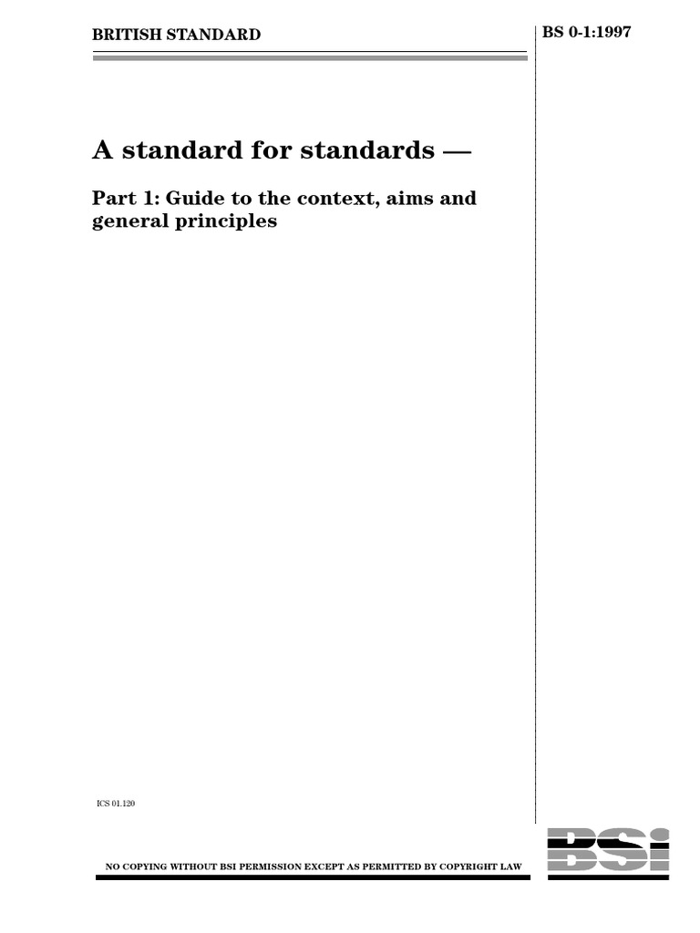 BS 0-A Standard For Standards | PDF
