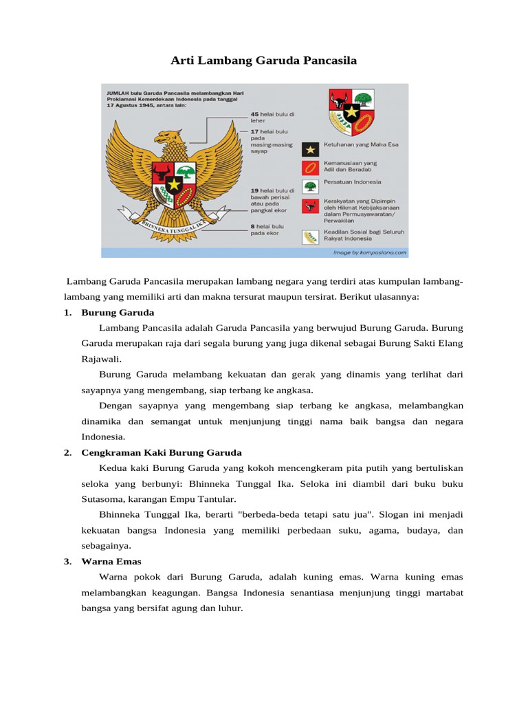 Arti Lambang Garuda Pancasila | PDF