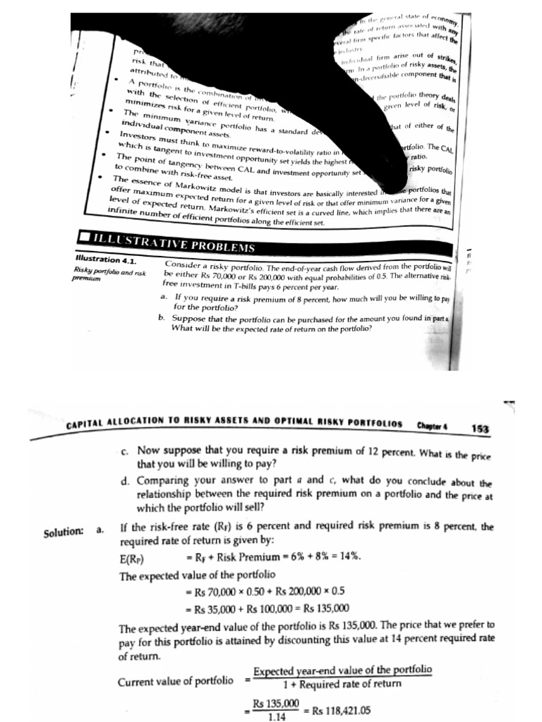 Capital Allocation To Risky Assets and Optimal Risky Portfolio | PDF