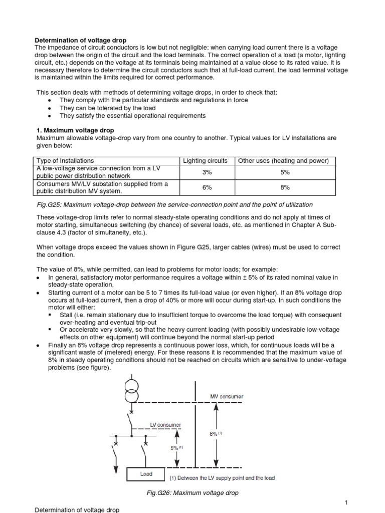 Determination of Voltage Drop Circuit Diagram