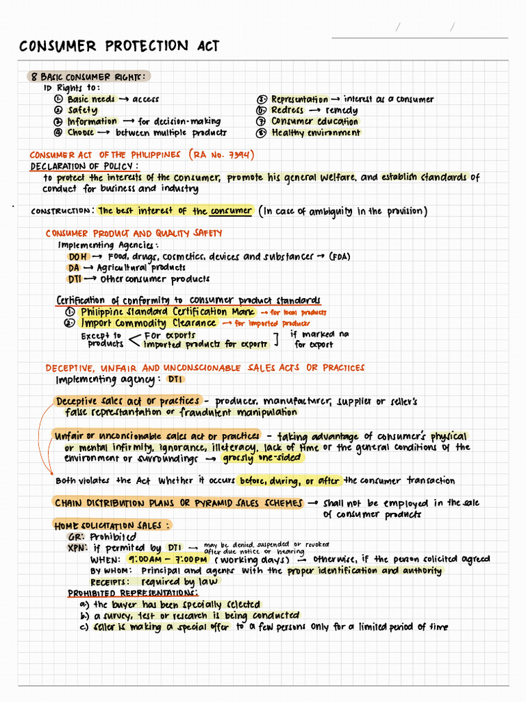 06 Consumer Protection Act of The Philippines and Lemon Law | PDF
